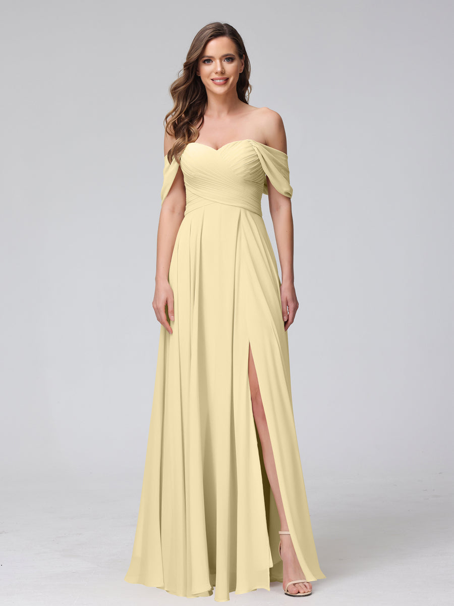 Yvette Yellow front view bridesmaid dress