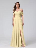 Yvette Yellow front view bridesmaid dress