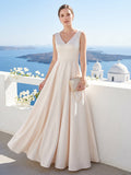 Renata Champagne front view bridesmaid dress
