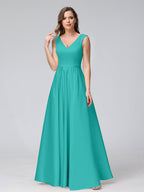Renata Turquoise front view bridesmaid dress