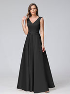 Renata Black front view bridesmaid dress