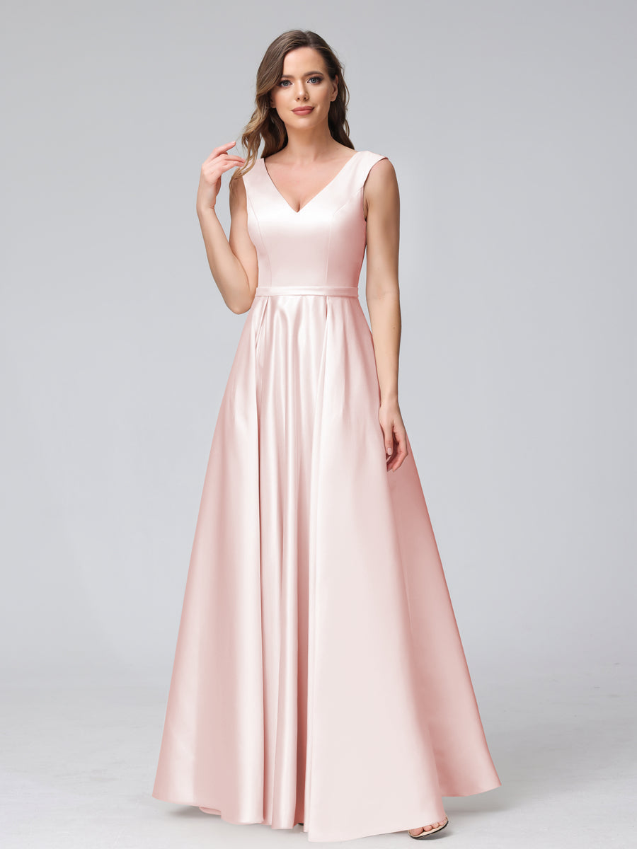 Renata Blush front view bridesmaid dress