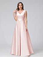 Renata Blush front view bridesmaid dress