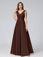 Renata Brown front view bridesmaid dress