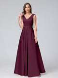 Renata Burgundy front view bridesmaid dress
