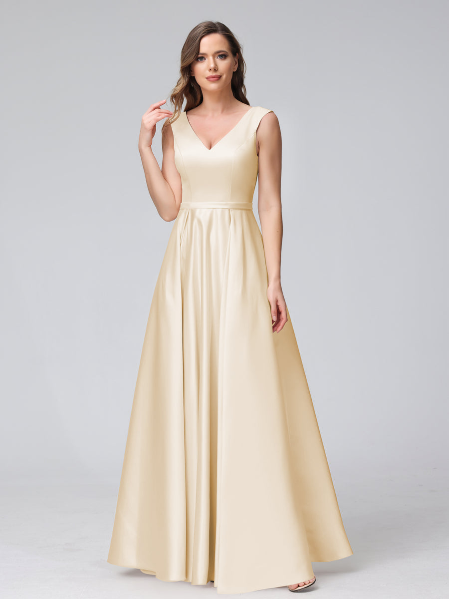 Renata Champagne detail view 8 bridesmaid dress