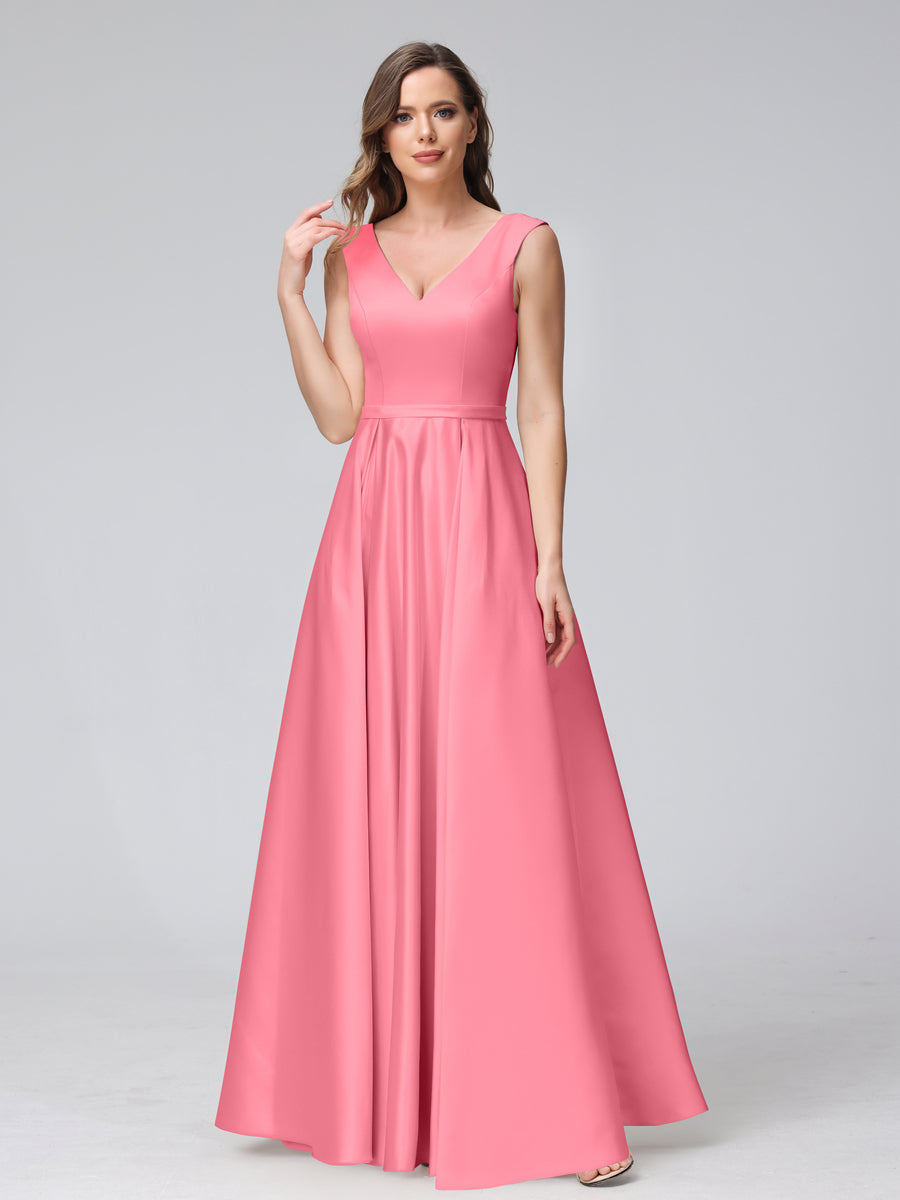 Renata Coral back view bridesmaid dress