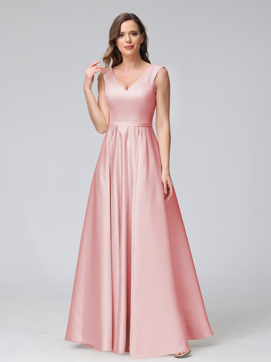 Renata Dusty Rose front view bridesmaid dress