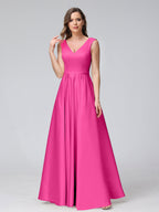 Renata Fuchsia front view bridesmaid dress