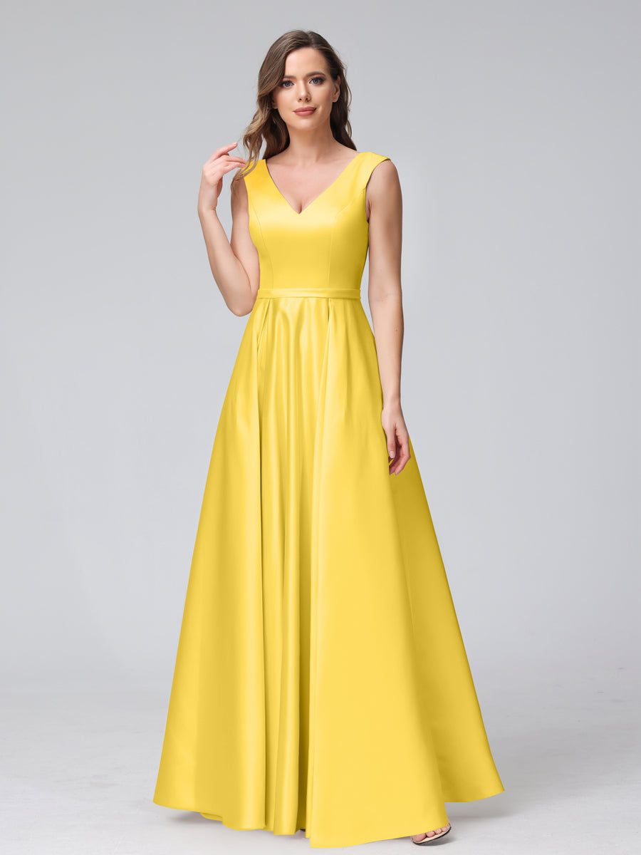 Renata Gold back view bridesmaid dress