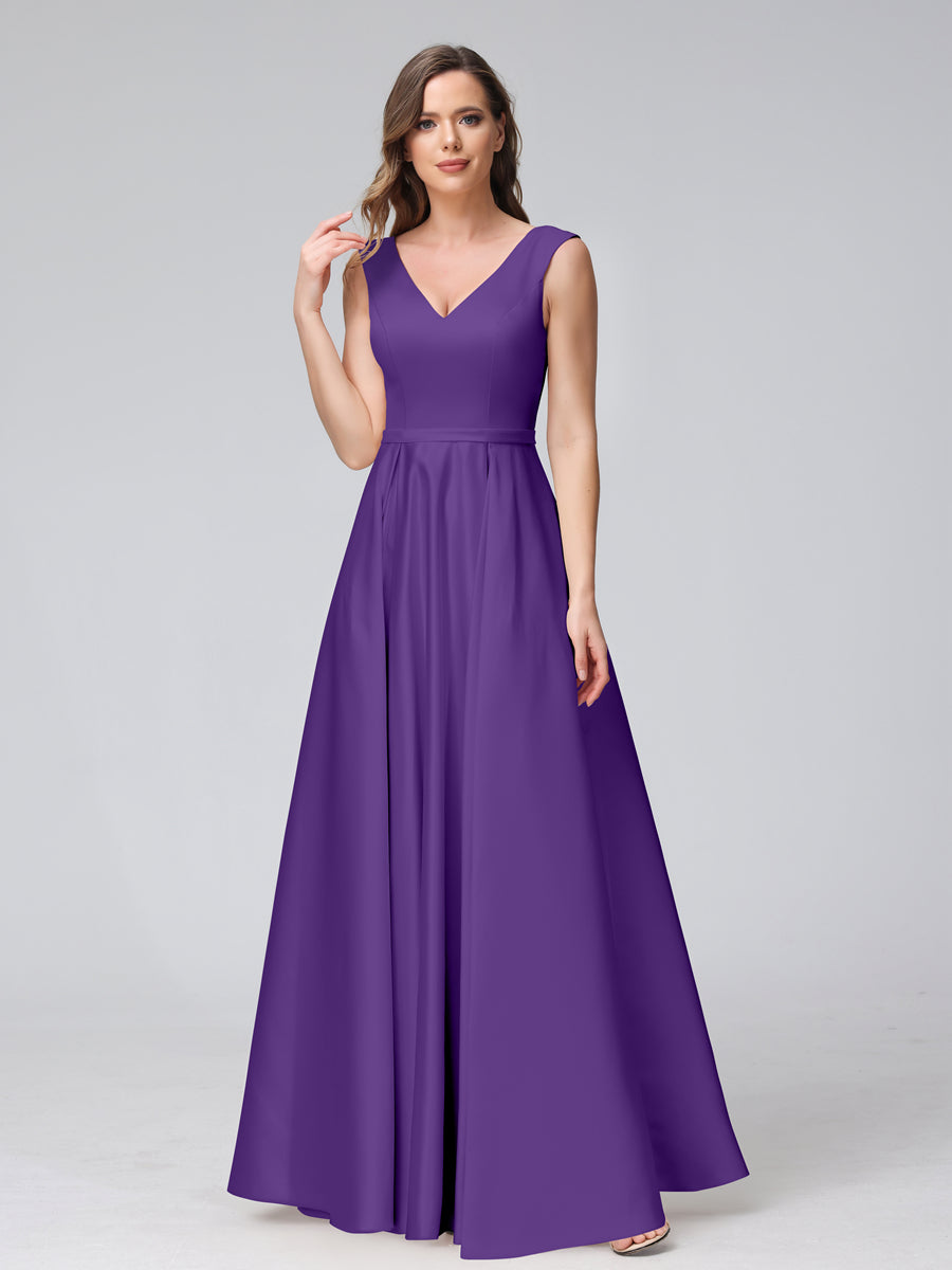 Renata Grape front view bridesmaid dress