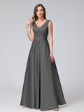 Renata Grey front view bridesmaid dress