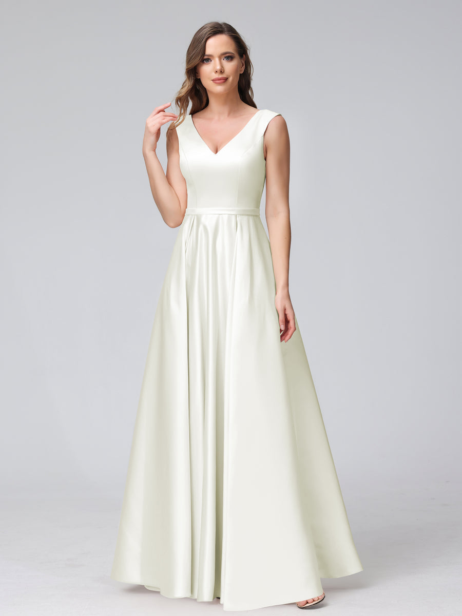 Renata Ivory front view bridesmaid dress