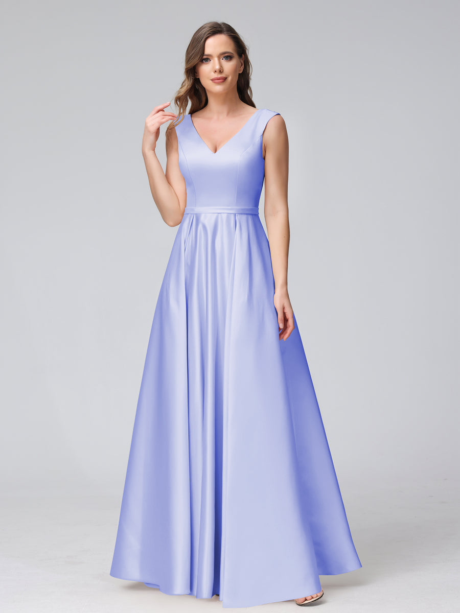Renata Lavender front view bridesmaid dress