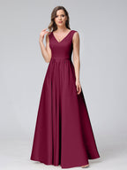 Renata Burgundy side view bridesmaid dress