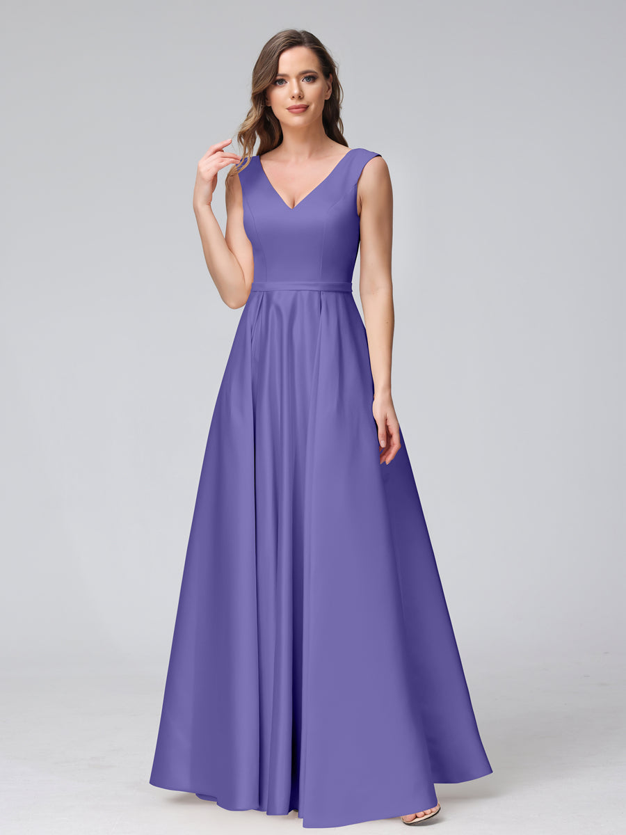 Renata Lilac back view bridesmaid dress