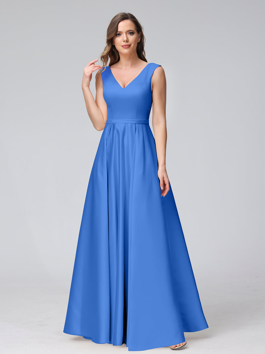Renata Royal Blue front view bridesmaid dress