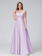 Renata Lilac front view bridesmaid dress
