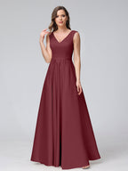 Renata Plum front view bridesmaid dress