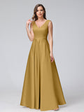 Renata Gold front view bridesmaid dress