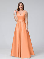 Renata Orange front view bridesmaid dress