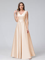 Renata Peach front view bridesmaid dress