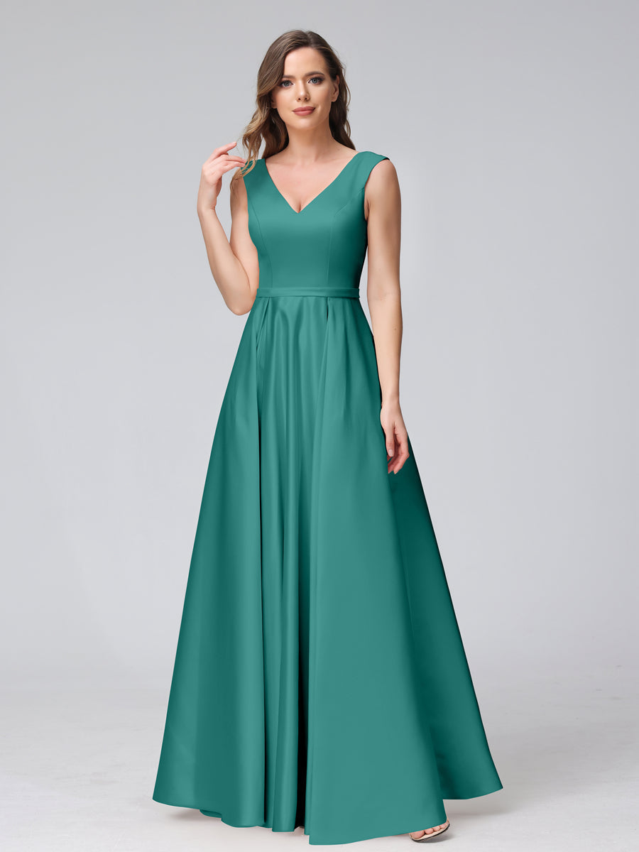 Renata Peacock front view bridesmaid dress