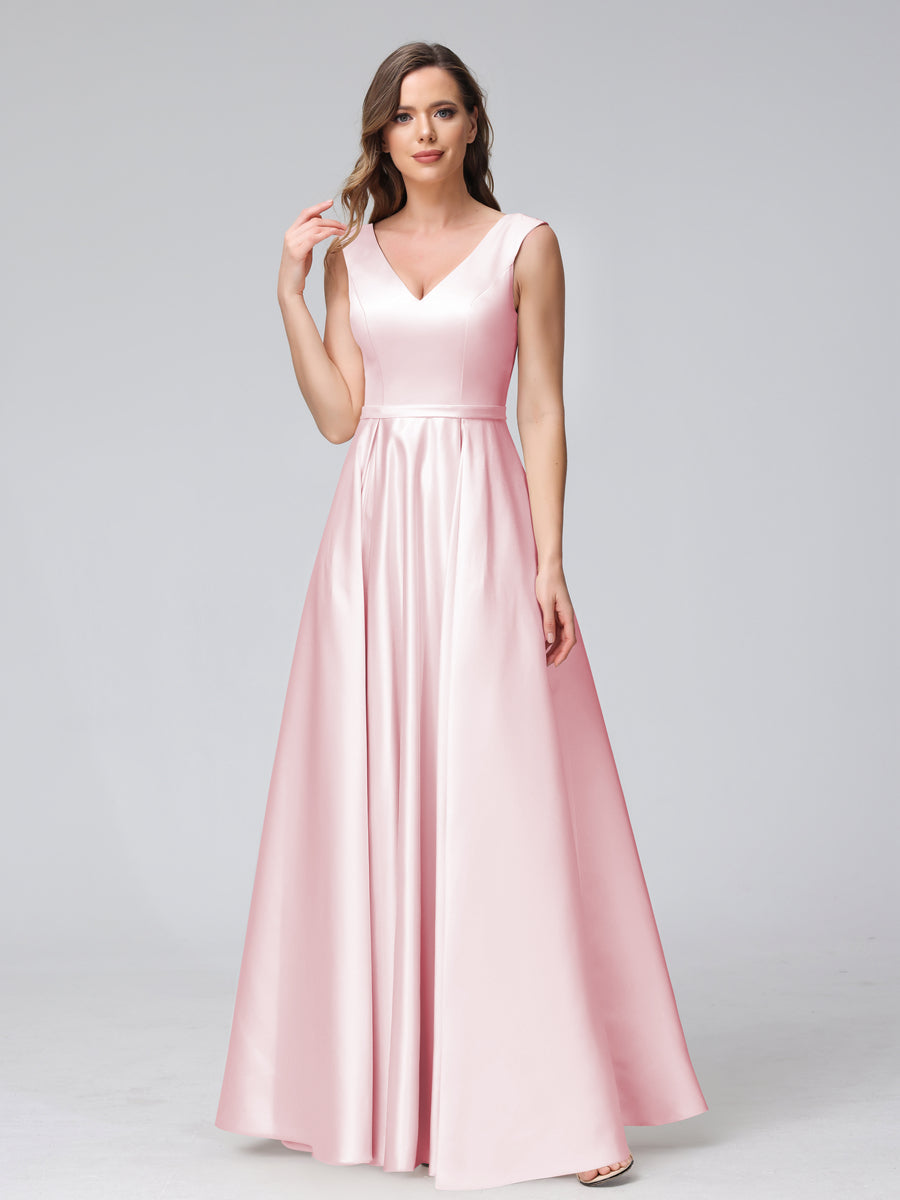 Renata Rose Pink front view bridesmaid dress