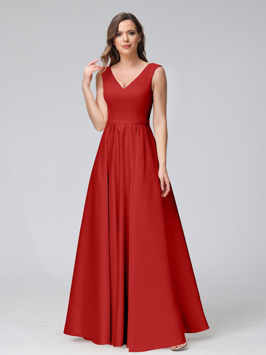Renata Red front view bridesmaid dress