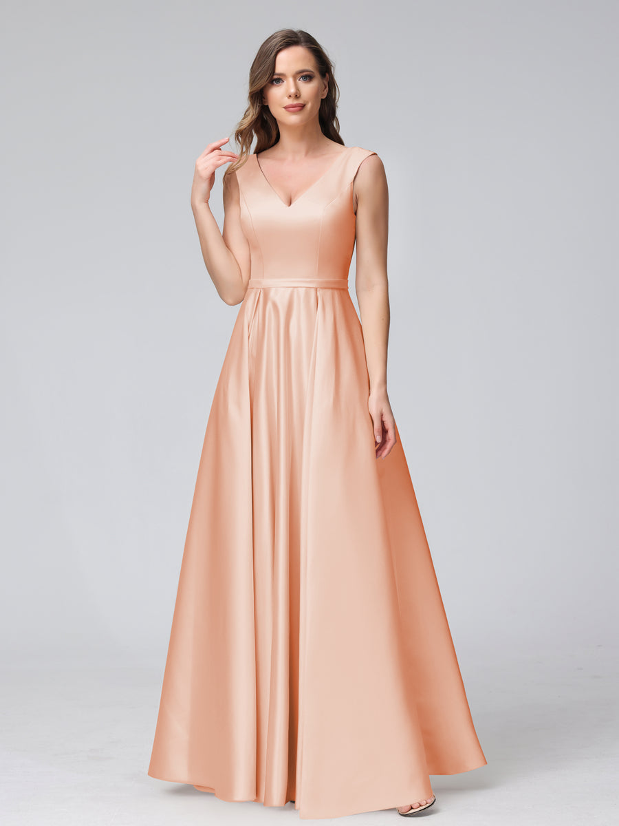 Renata Coral front view bridesmaid dress