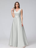Renata Silver front view bridesmaid dress