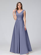 Renata Dusty Blue back view bridesmaid dress