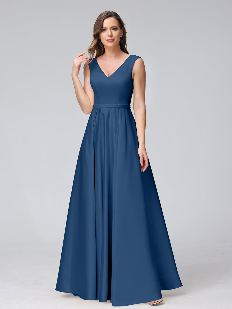 Renata Teal front view bridesmaid dress