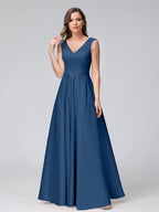 Renata Teal front view bridesmaid dress