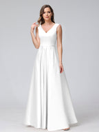Renata White front view bridesmaid dress