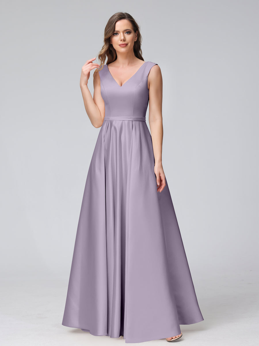 Renata Wisteria front view bridesmaid dress