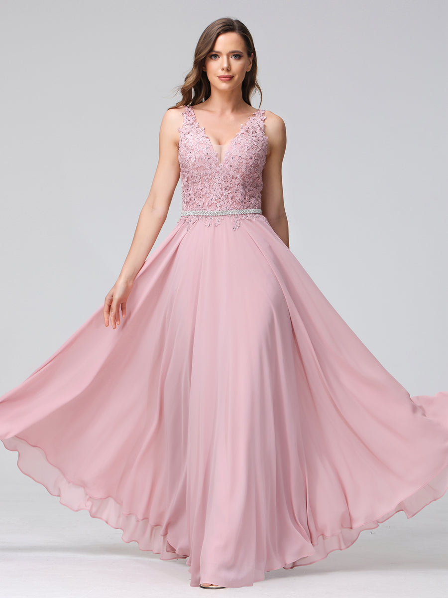 Brielle dusty rose alternate view prom dress