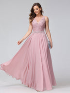 Brielle dusty rose bodice detail prom dress