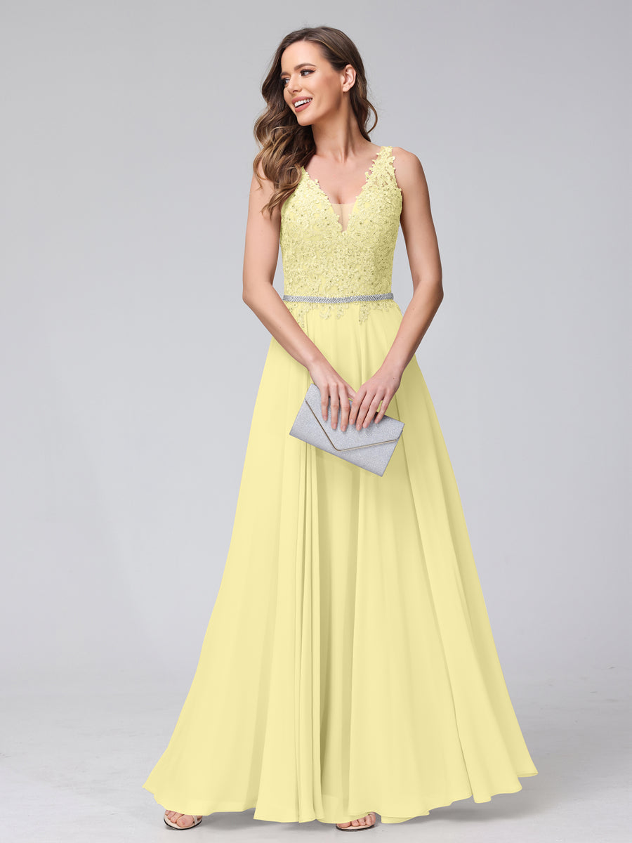 Brielle daffodil front view prom dress