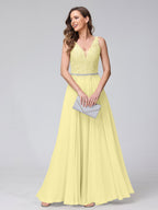 Brielle daffodil front view prom dress