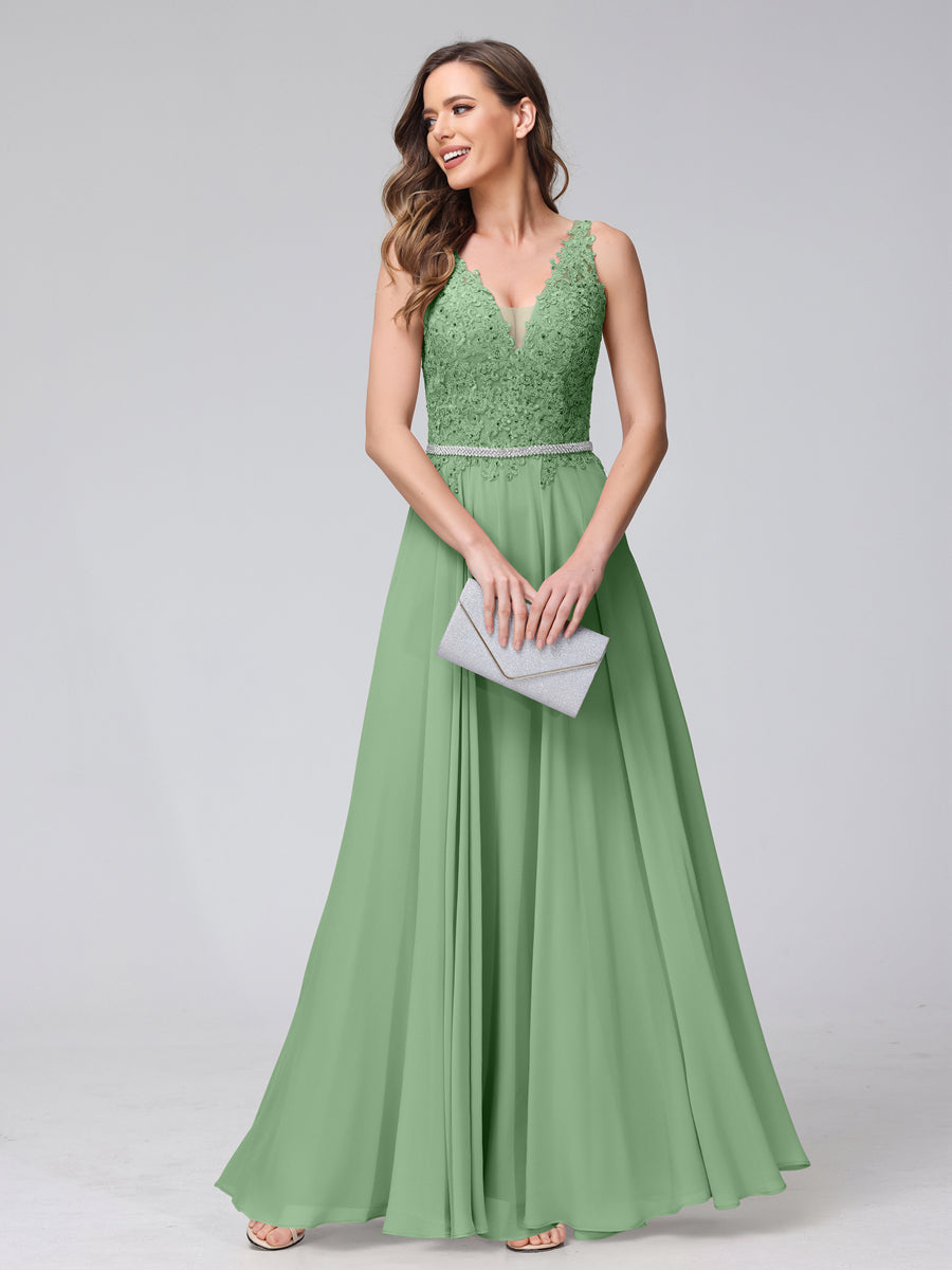 Brielle sage green alternate front view 2 prom dress