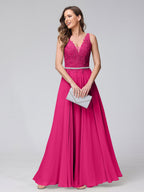 Brielle hot pink alternate front view 2 prom dress