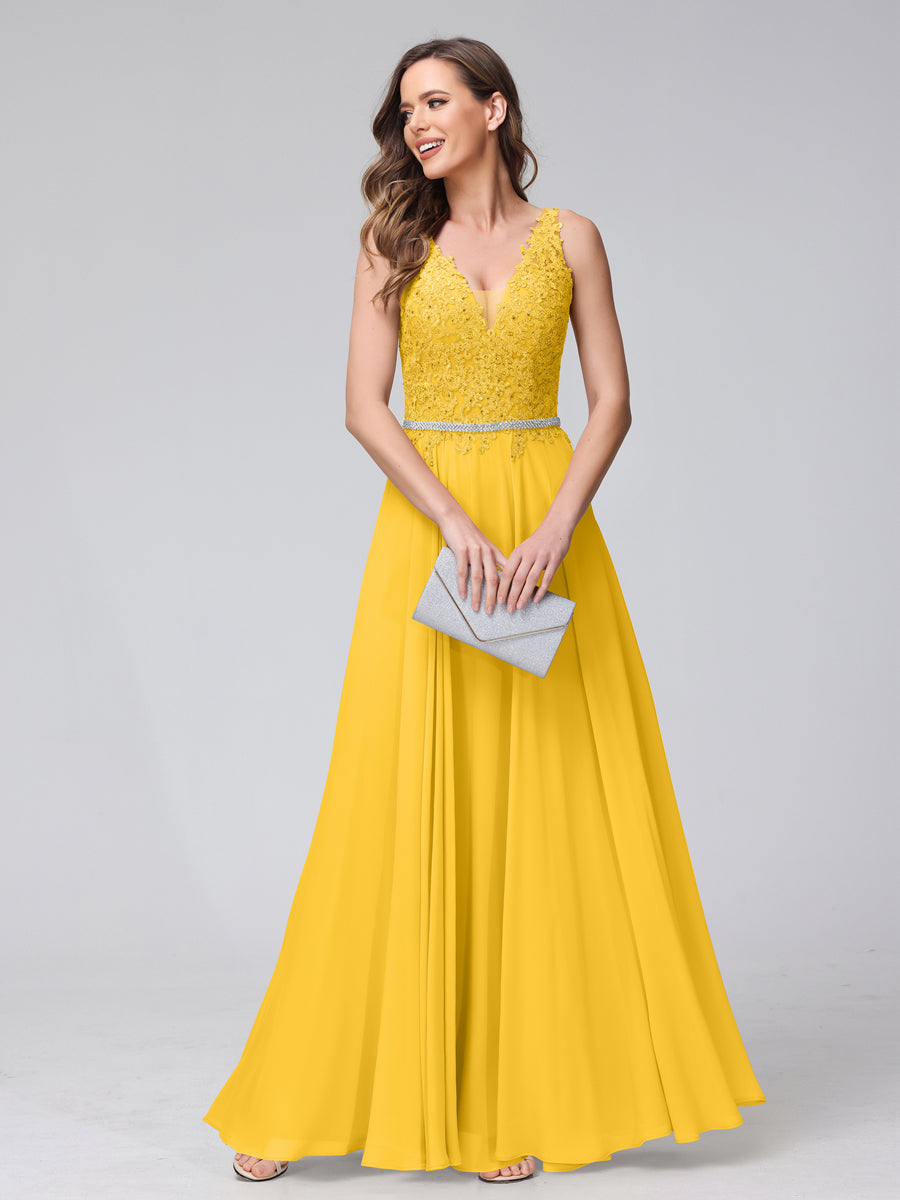Brielle gold alternate front view 2 prom dress