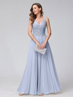 Brielle lavender front view prom dress