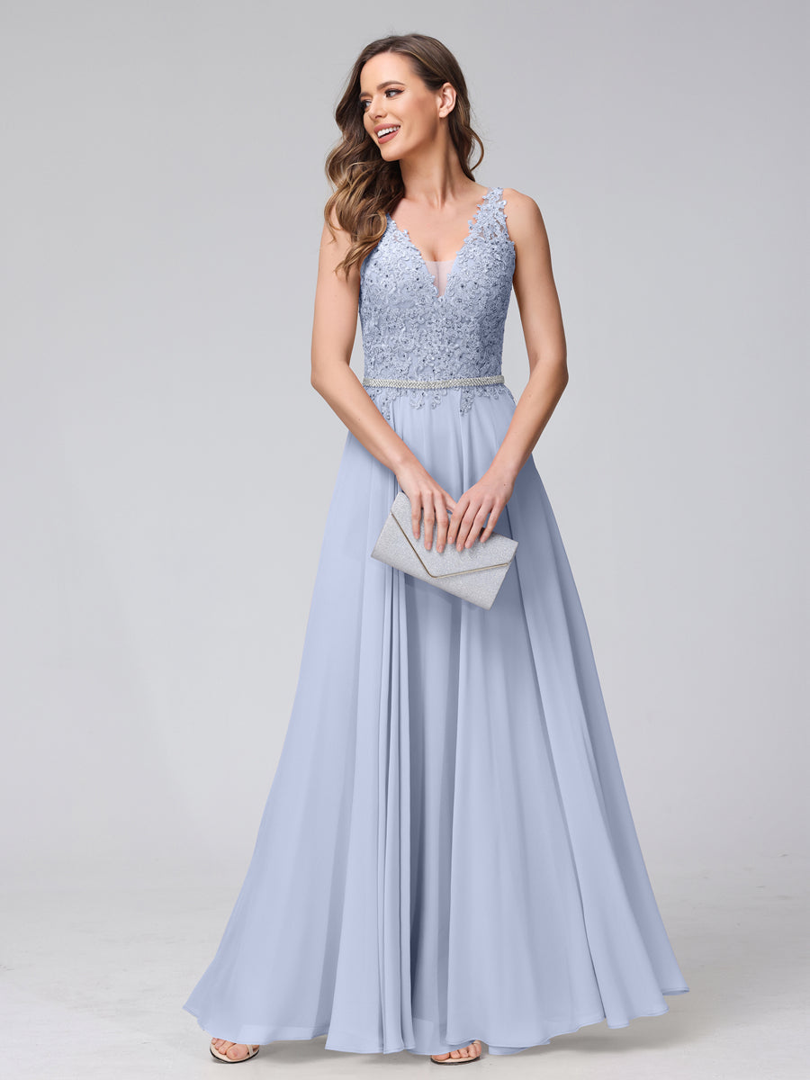 Brielle lavender front view prom dress