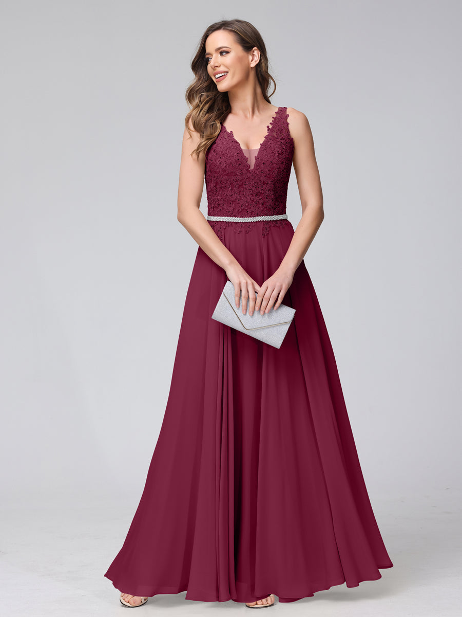 Brielle burgundy alternate front view 3 prom dress
