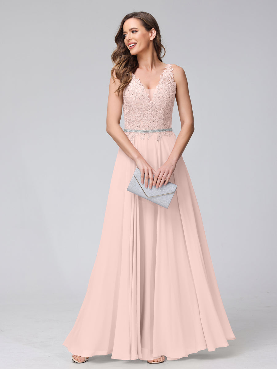 Brielle pearl pink alternate front view 2 prom dress