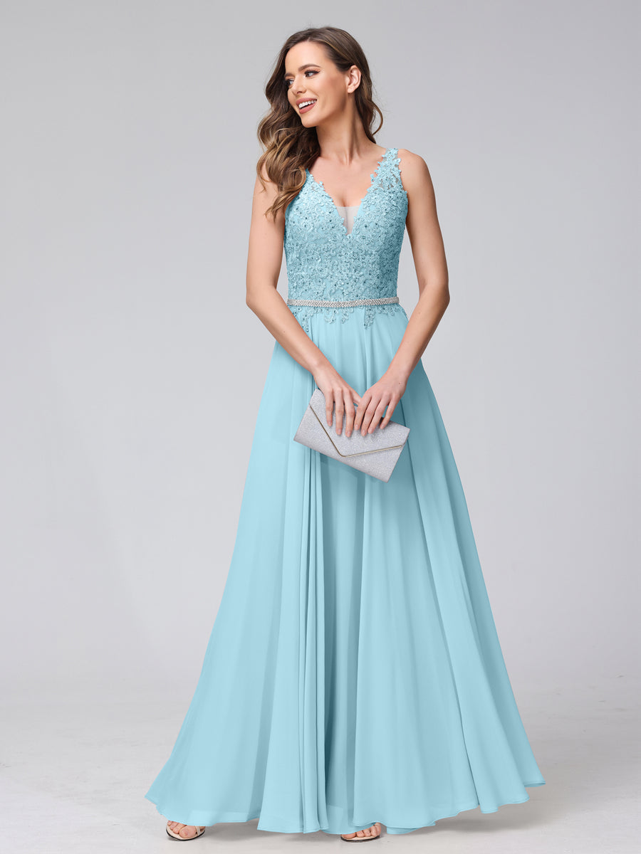 Brielle sky blue alternate front view 2 prom dress