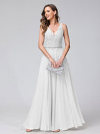 Brielle ivory front view prom dress