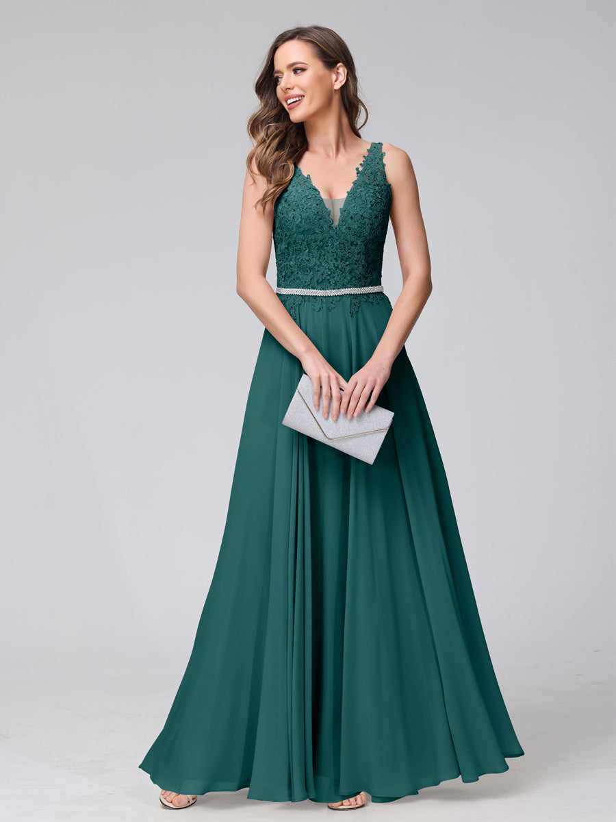 Brielle peacock front view prom dress